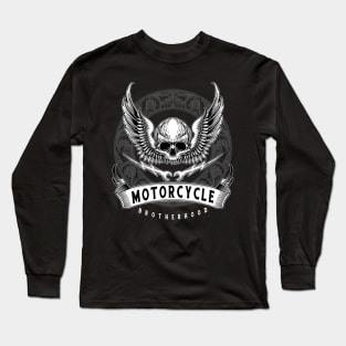 Motorcycle Skull Head Long Sleeve T-Shirt